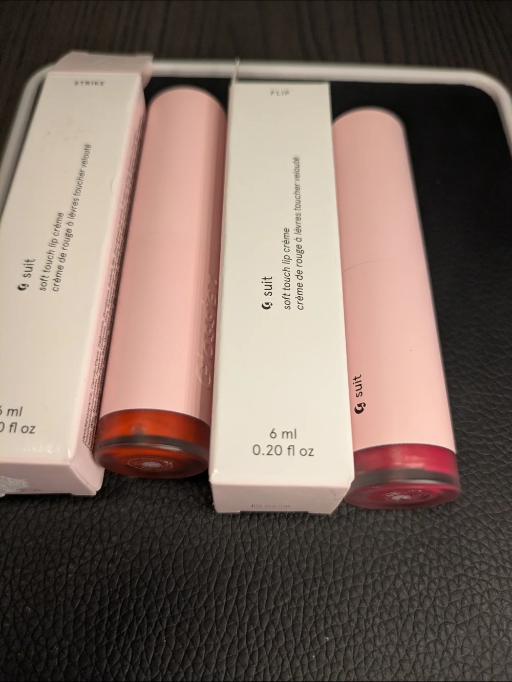 Glossier Suit Soft-Touch Lip Crème (6 ml) — Strike / Flip Pink Shades